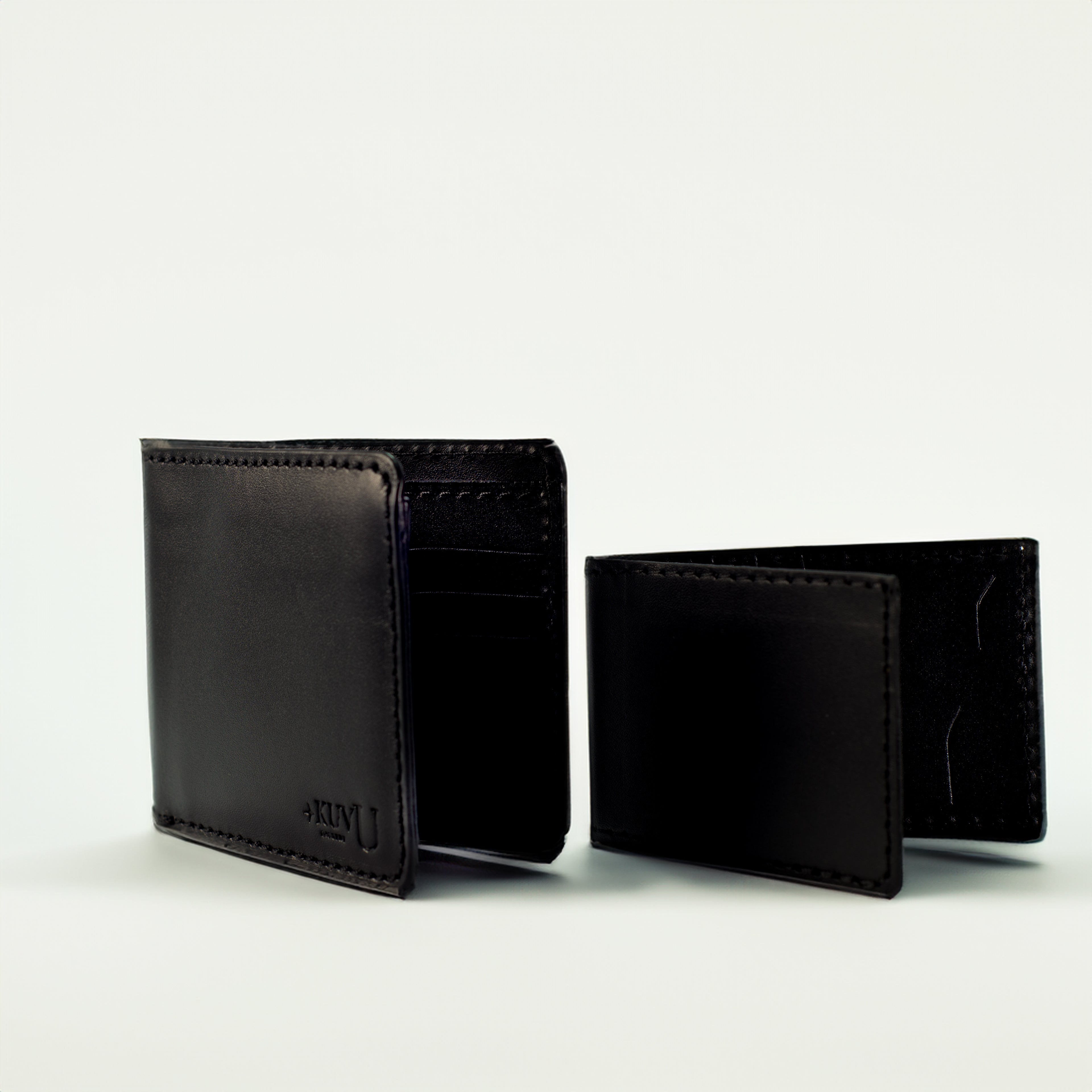 LEATHER WALLET - Black + Card Holder